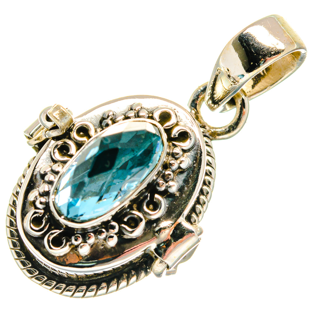 Blue Topaz Pendants handcrafted by Anasilvercos - PD22674 - Photo 2