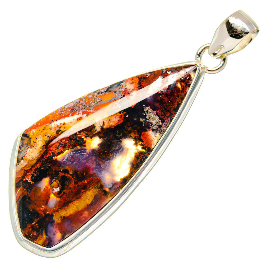 Indonesian Plume Agate Pendants handcrafted by Anasilvercos - PD22693