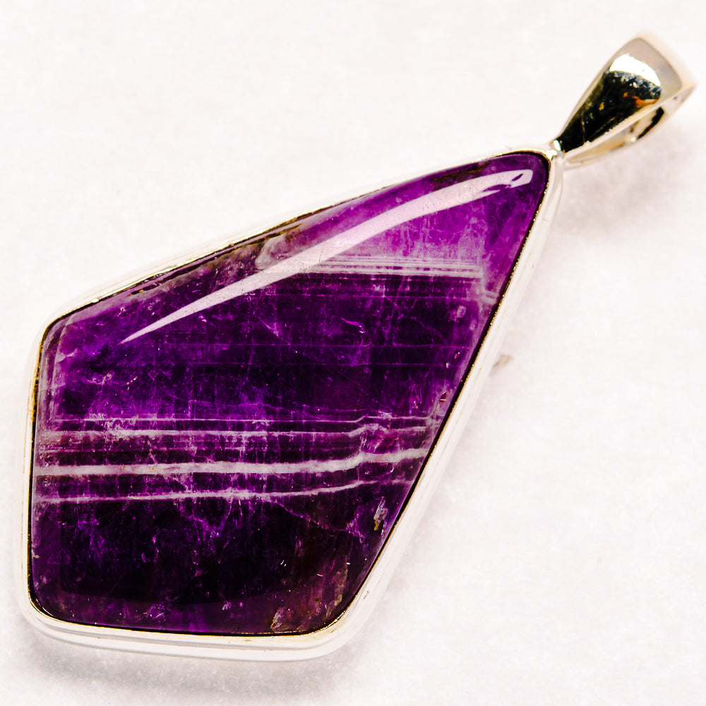 Chevron Amethyst Pendants handcrafted by Anasilvercos - PD22709 - Photo 2