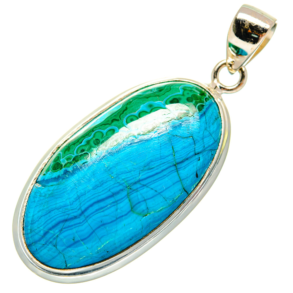 Chrysocolla In Malachite Pendants handcrafted by Anasilvercos - PD22764
