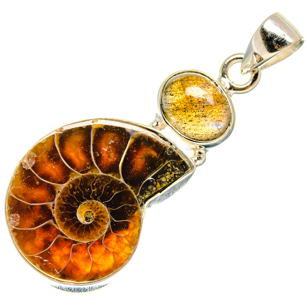 Ammonite Fossil Pendants handcrafted by Anasilvercos - PD22788 - Photo 2