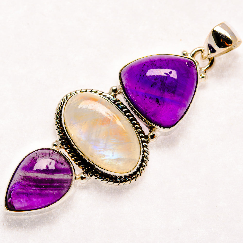 Rainbow Moonstone Pendants handcrafted by Anasilvercos - PD22803 - Photo 2