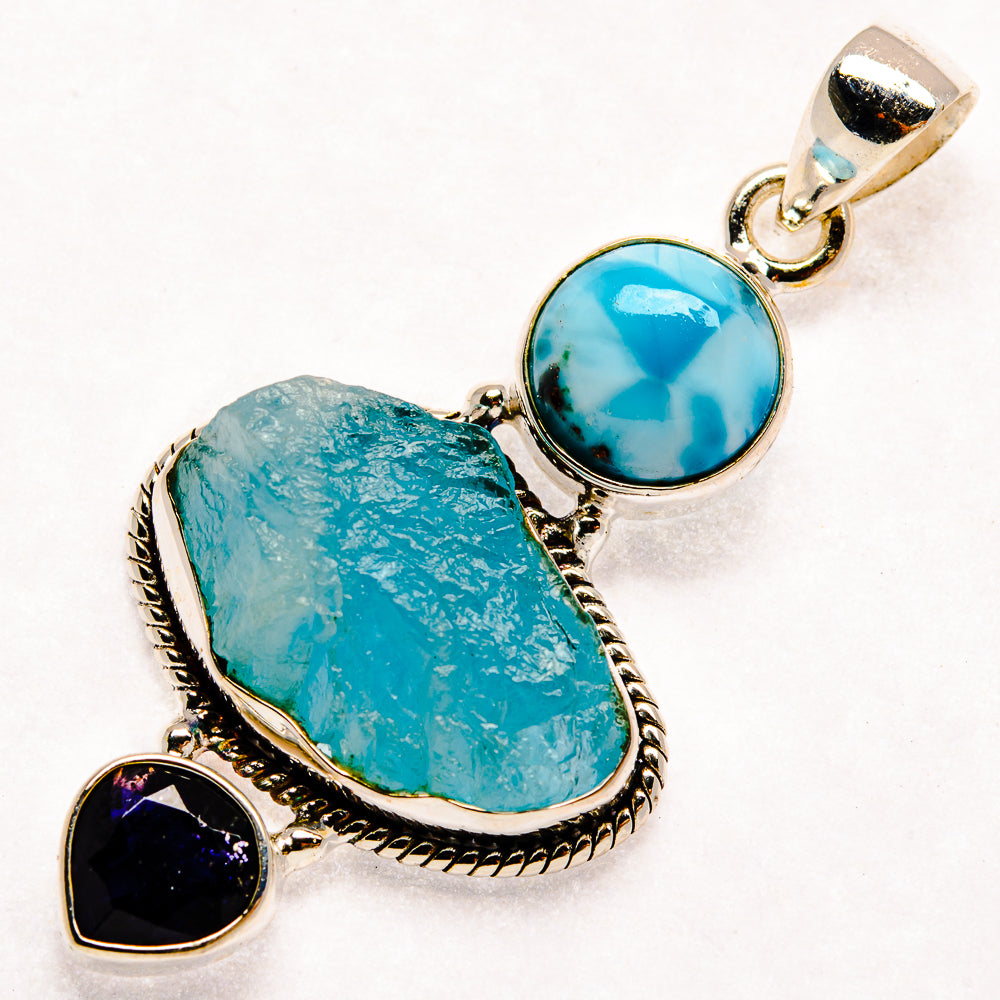 Aquamarine Pendants handcrafted by Anasilvercos - PD22805 - Photo 2