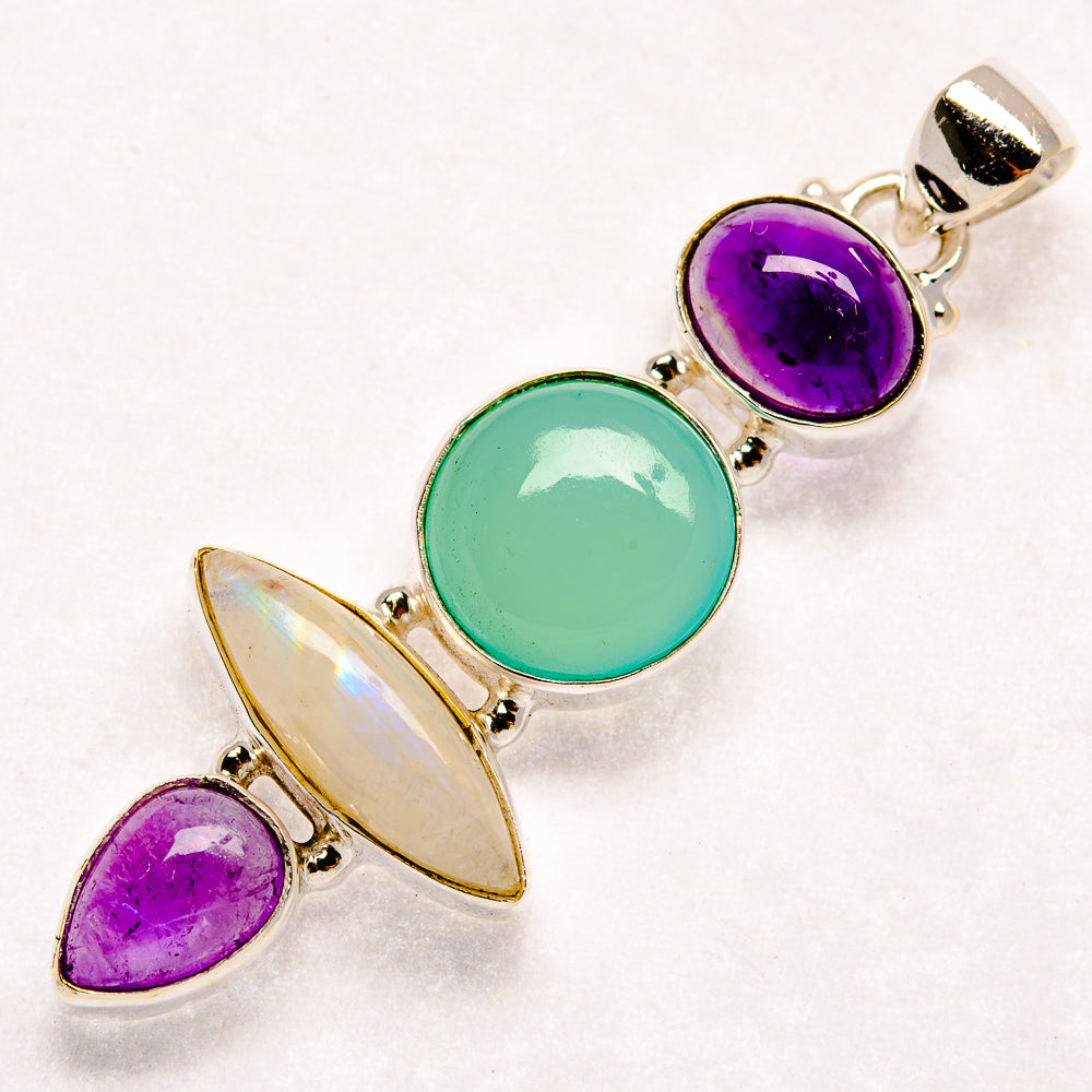 Aqua Chalcedony Pendants handcrafted by Anasilvercos - PD22806 - Photo 2