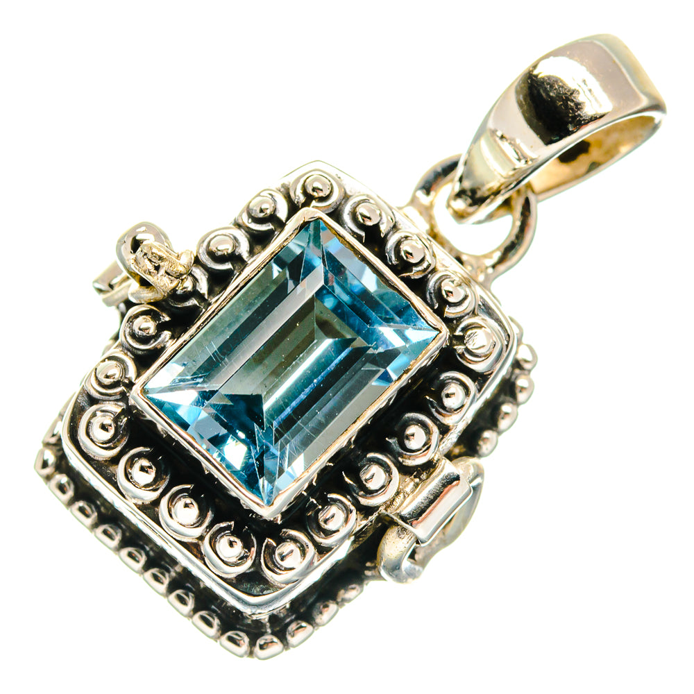 Blue Topaz Pendants handcrafted by Anasilvercos - PD22818 - Photo 2
