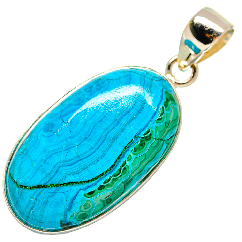 Chrysocolla In Malachite Pendants handcrafted by Anasilvercos - PD22846 - Photo 2