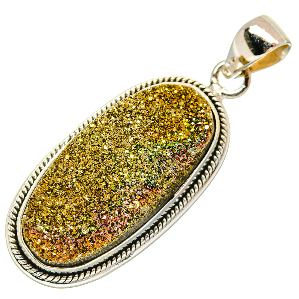 Spectro Pyrite Druzy Pendants handcrafted by Anasilvercos - PD22854 - Photo 2