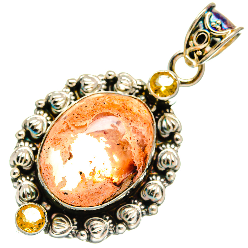 Mexican Fire Opal Pendants handcrafted by Anasilvercos - PD22862 - Photo 2