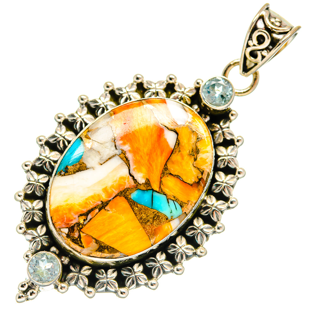 Spiny Oyster Turquoise Pendants handcrafted by Anasilvercos - PD22864 - Photo 2