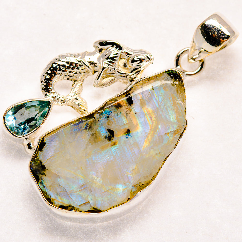 Rainbow Moonstone Pendants handcrafted by Anasilvercos - PD22885 - Photo 2