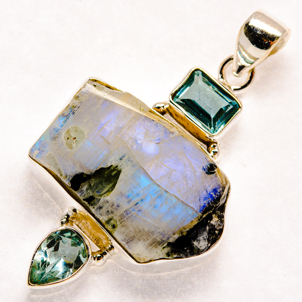 Rainbow Moonstone Pendants handcrafted by Anasilvercos - PD22887 - Photo 2