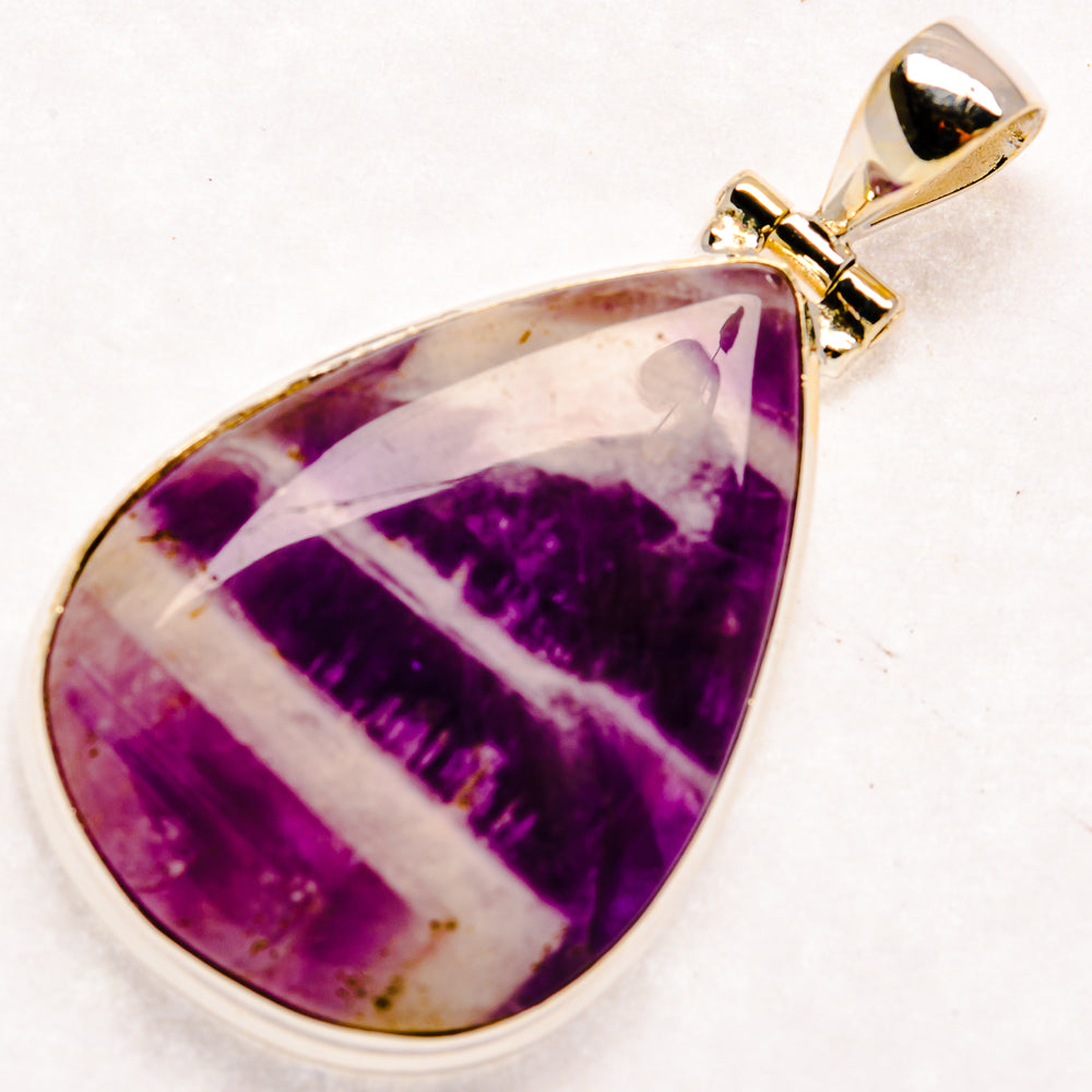 Chevron Amethyst Pendants handcrafted by Anasilvercos - PD22903 - Photo 2