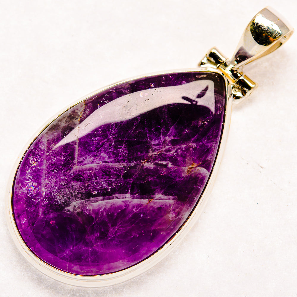 Chevron Amethyst Pendants handcrafted by Anasilvercos - PD22904 - Photo 2