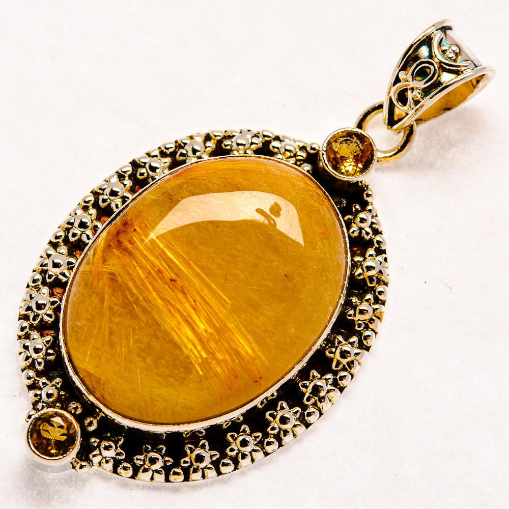 Rutilated Quartz Pendants handcrafted by Anasilvercos - PD22907 - Photo 2