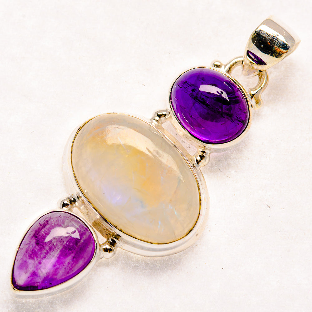 Rainbow Moonstone Pendants handcrafted by Anasilvercos - PD22925 - Photo 2