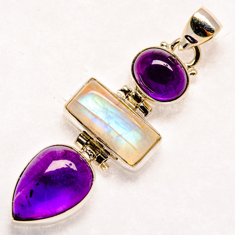 Rainbow Moonstone Pendants handcrafted by Anasilvercos - PD22933 - Photo 2
