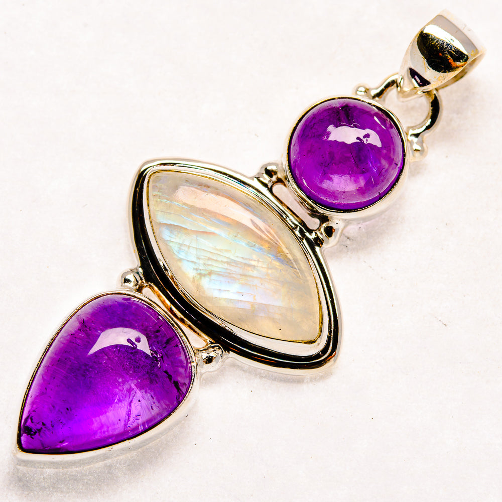 Rainbow Moonstone Pendants handcrafted by Anasilvercos - PD22948 - Photo 2