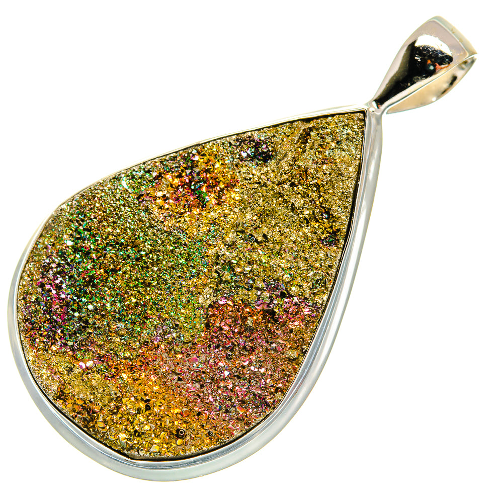 Spectro Pyrite Druzy Pendants handcrafted by Anasilvercos - PD23000 - Photo 2