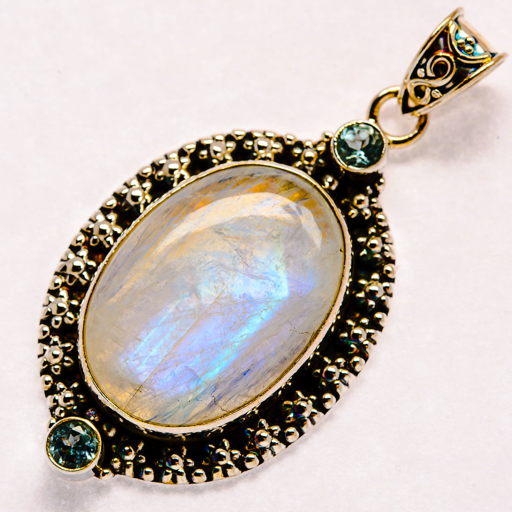 Rainbow Moonstone Pendants handcrafted by Anasilvercos - PD23050 - Photo 2