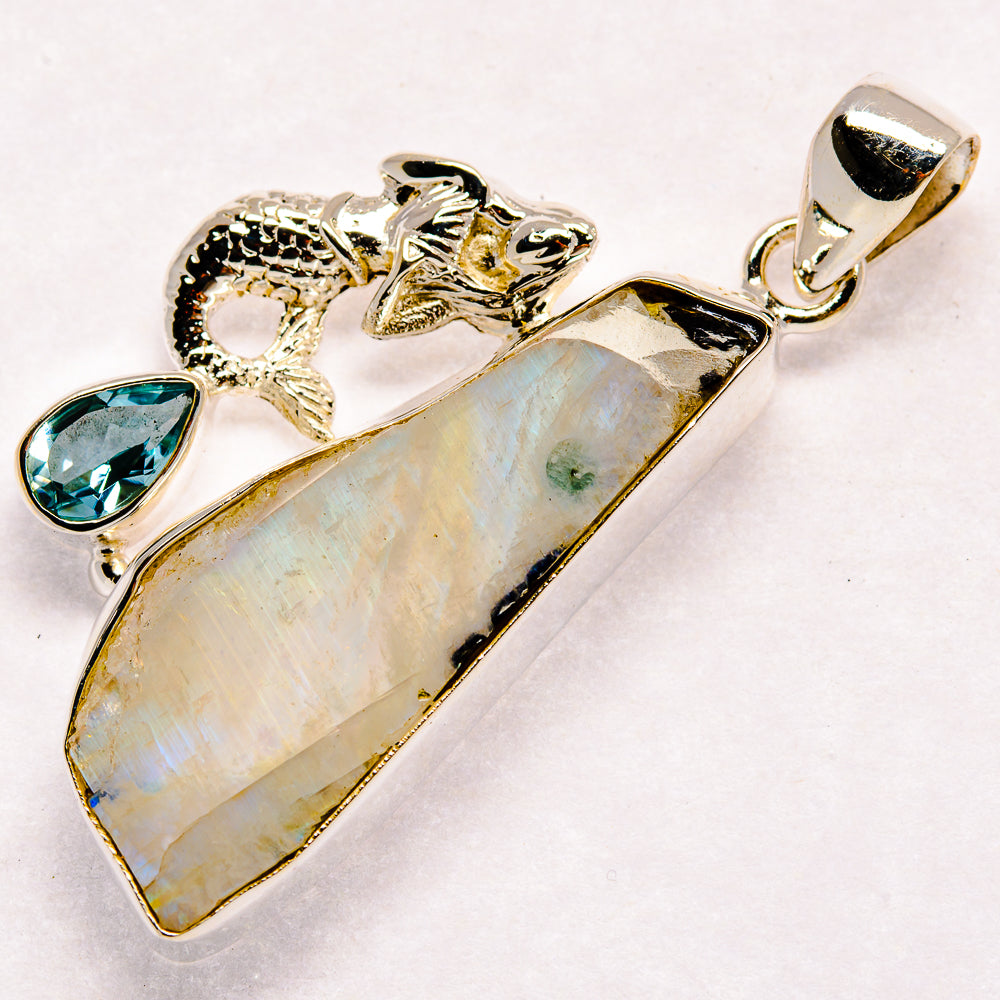 Rainbow Moonstone Pendants handcrafted by Anasilvercos - PD23054 - Photo 2