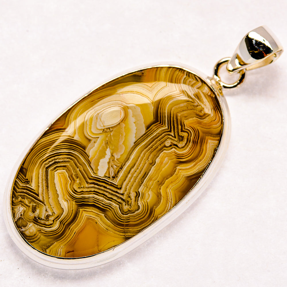 Laguna Lace Agate Pendants handcrafted by Anasilvercos - PD23119 - Photo 2