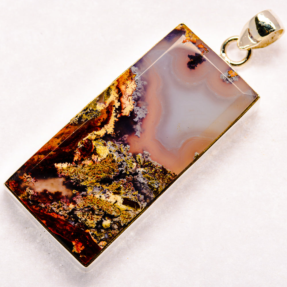 Indonesian Plume Agate Pendants handcrafted by Anasilvercos - PD23130 - Photo 2