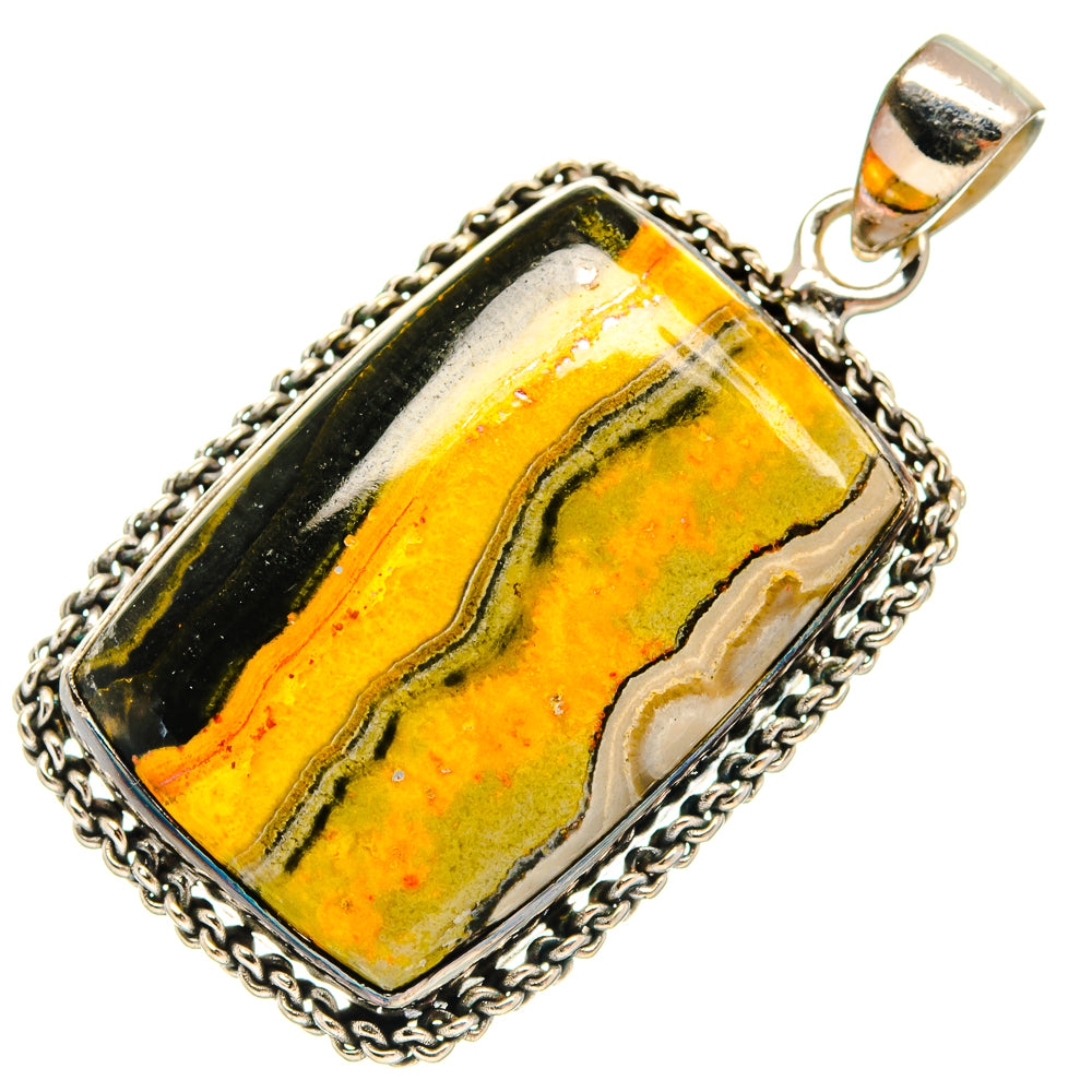 Bumble Bee Jasper Pendants handcrafted by Anasilvercos - PD23149 - Photo 2