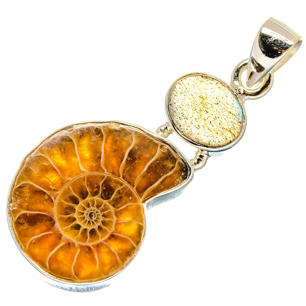 Ammonite Fossil Pendants handcrafted by Anasilvercos - PD23186 - Photo 2