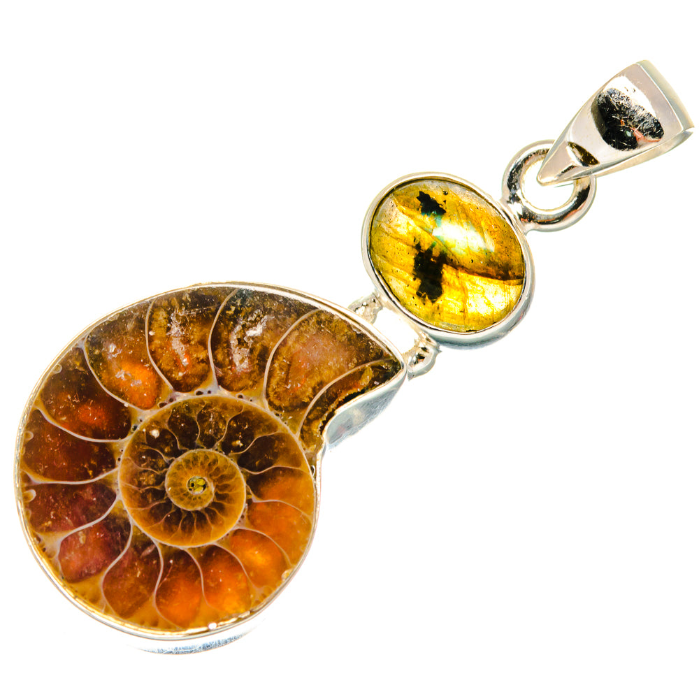 Ammonite Fossil Pendants handcrafted by Anasilvercos - PD23187 - Photo 2