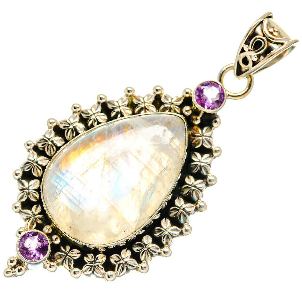 Rainbow Moonstone Pendants handcrafted by Anasilvercos - PD23199 - Photo 2