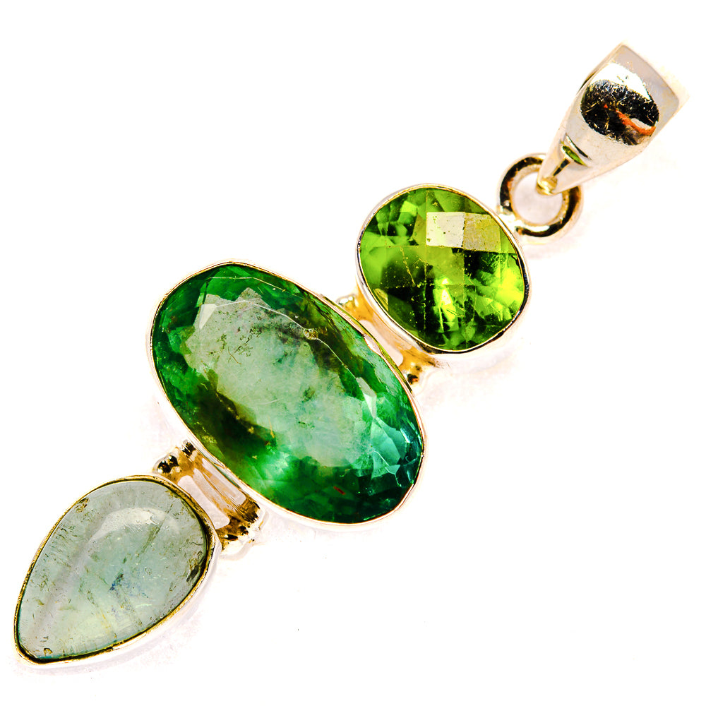 Green Fluorite Pendants handcrafted by Anasilvercos - PD23216 - Photo 2