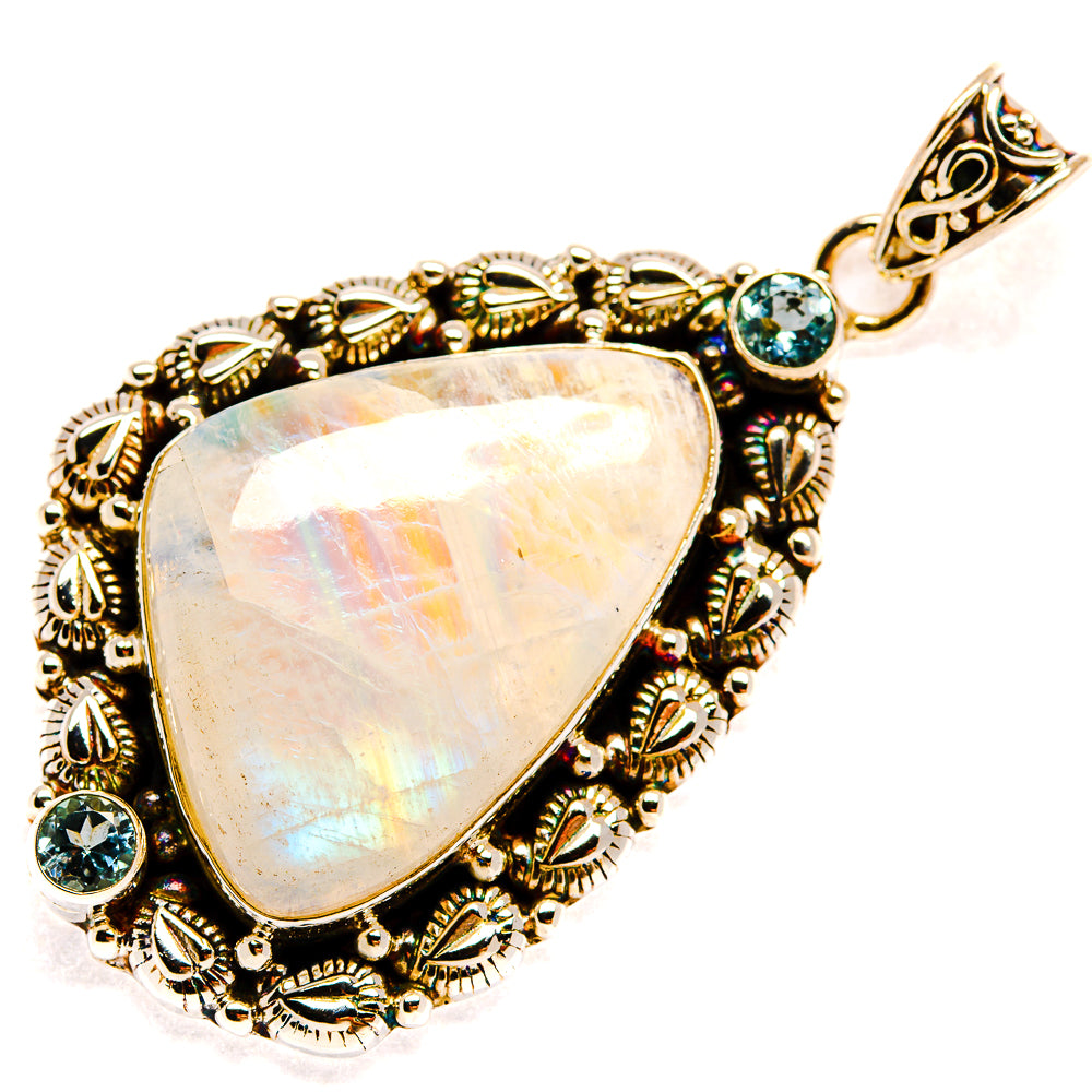Rainbow Moonstone Pendants handcrafted by Anasilvercos - PD23220 - Photo 2
