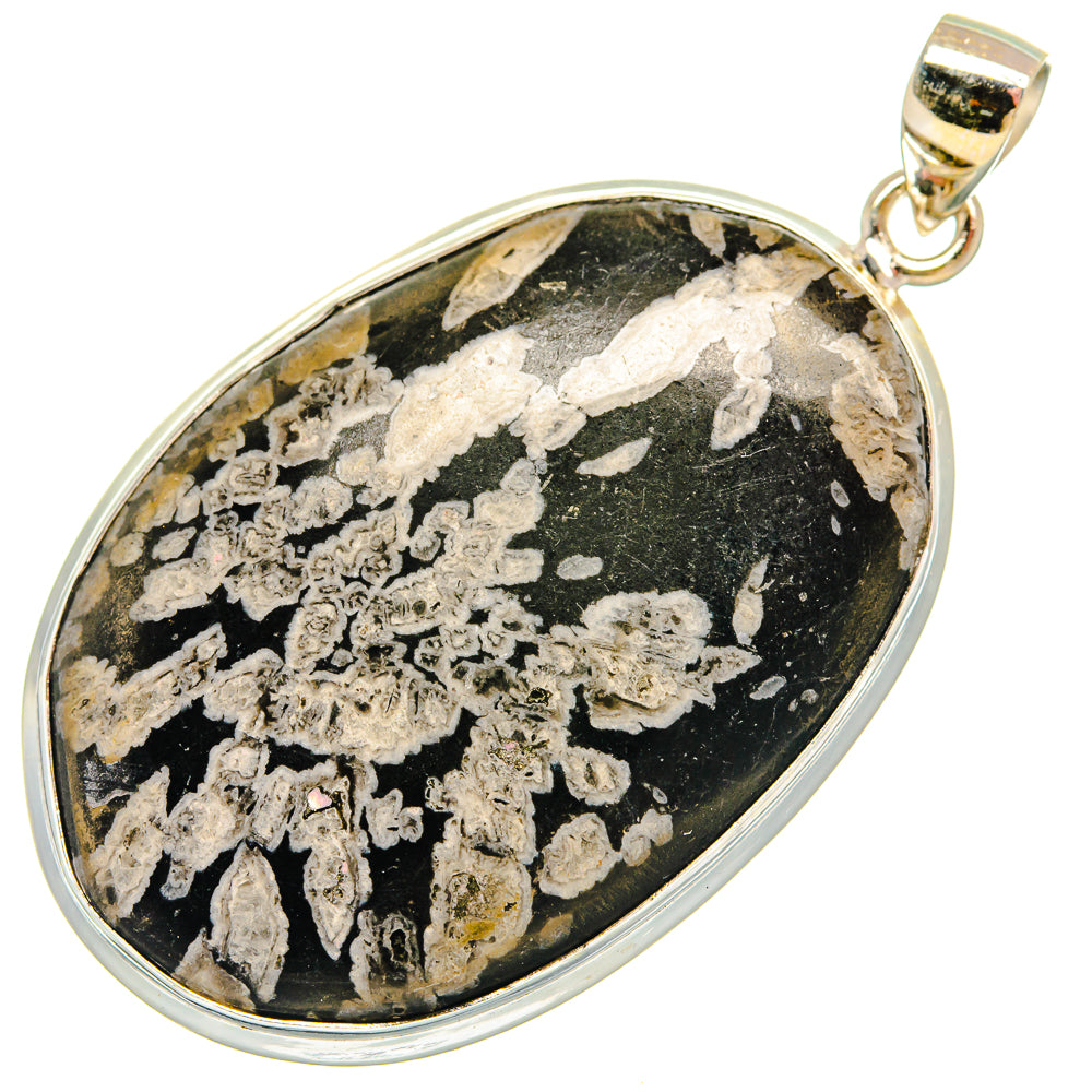 Chrysanthemum Stone Pendants handcrafted by Anasilvercos - PD23246 - Photo 2