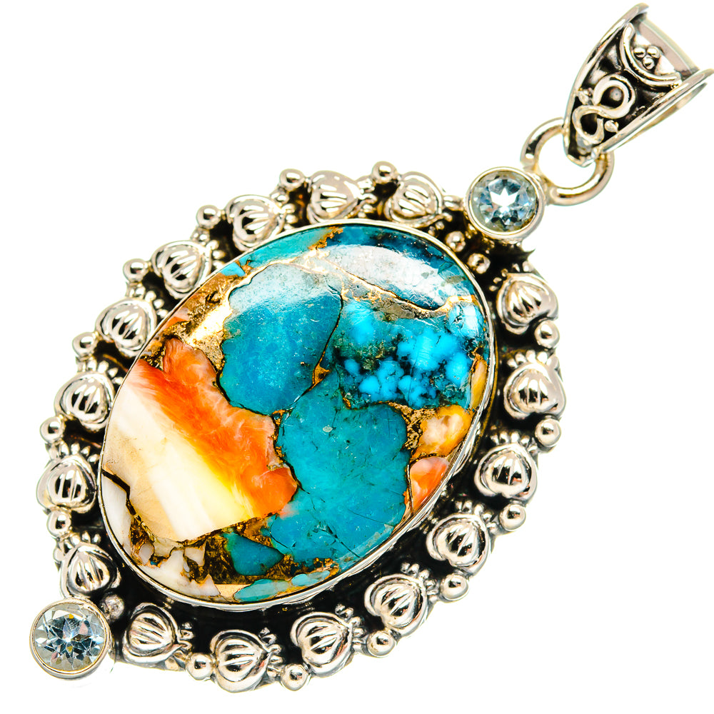 Spiny Oyster Turquoise Pendants handcrafted by Anasilvercos - PD23254 - Photo 2