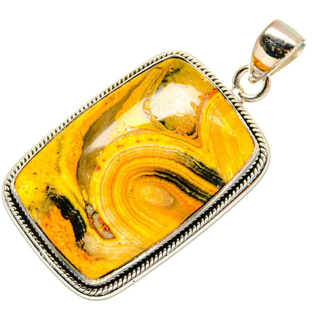 Bumble Bee Jasper Pendants handcrafted by Anasilvercos - PD23256 - Photo 2