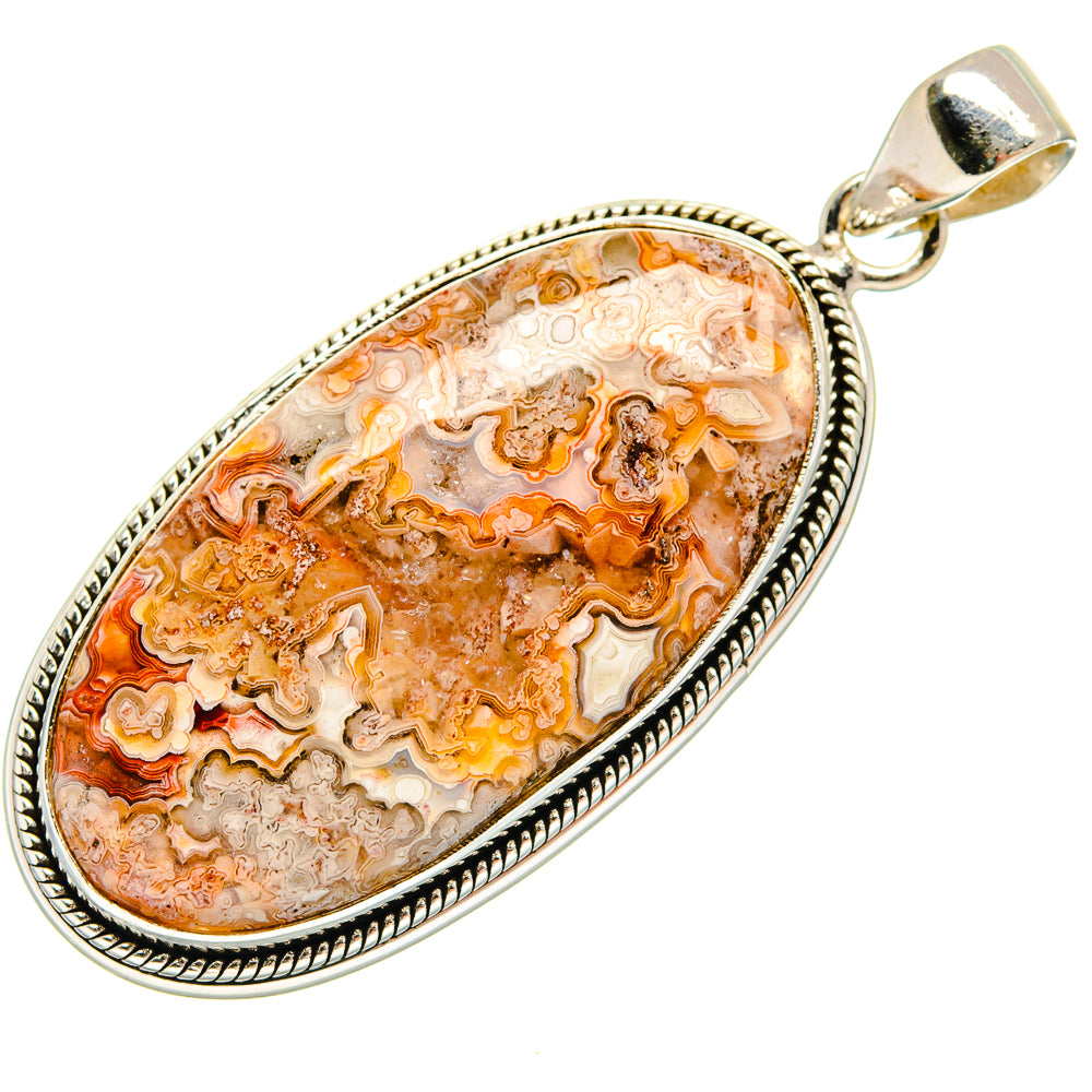 Laguna Lace Agate Pendants handcrafted by Anasilvercos - PD23258 - Photo 2