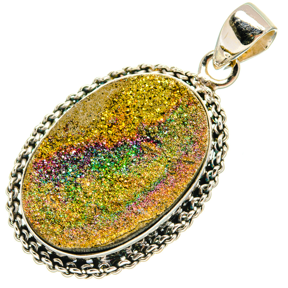 Spectro Pyrite Fossil Pendants handcrafted by Anasilvercos - PD23269 - Photo 2