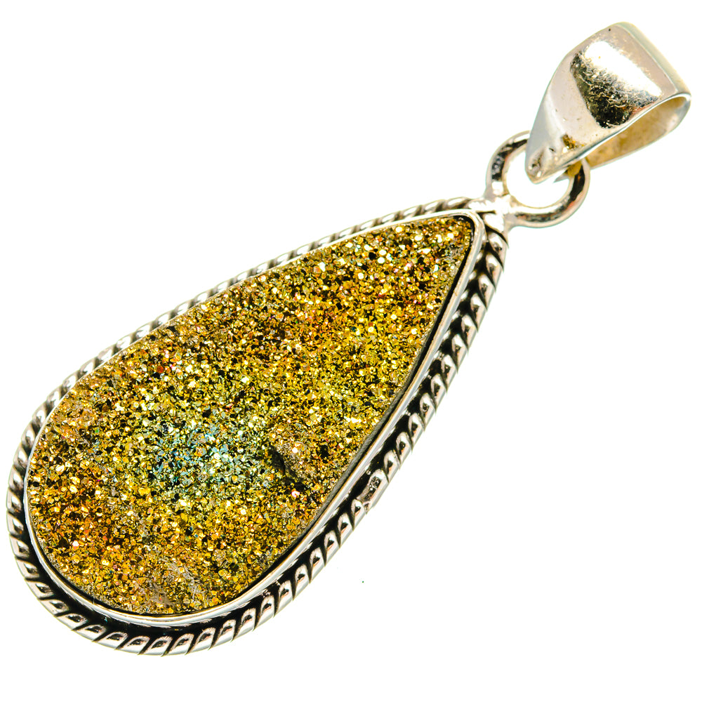 Spectro Pyrite Fossil Pendants handcrafted by Anasilvercos - PD23270 - Photo 2