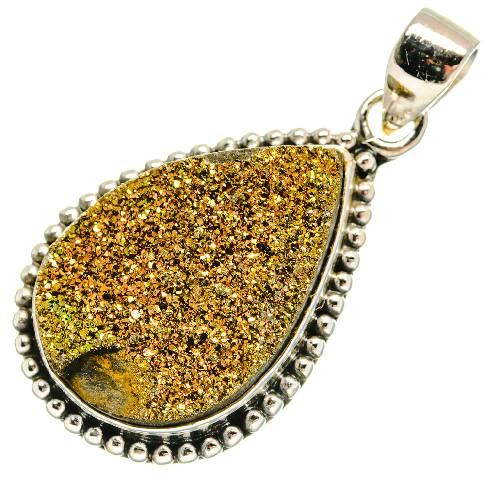 Spectro Pyrite Fossil Pendants handcrafted by Anasilvercos - PD23271 - Photo 2