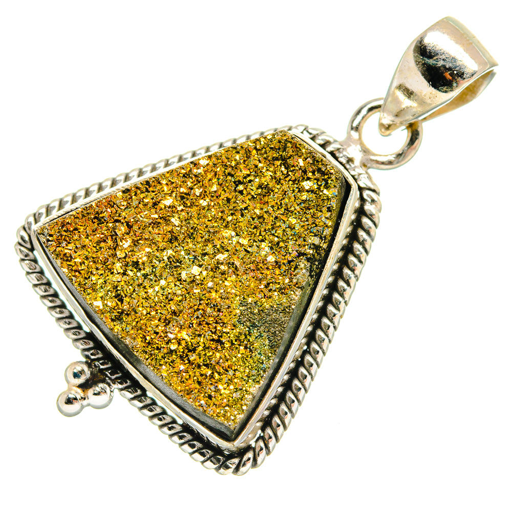 Spectro Pyrite Fossil Pendants handcrafted by Anasilvercos - PD23272 - Photo 2
