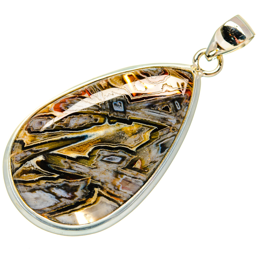 Turkish Tube Agate Pendants handcrafted by Anasilvercos - PD23396 - Photo 2