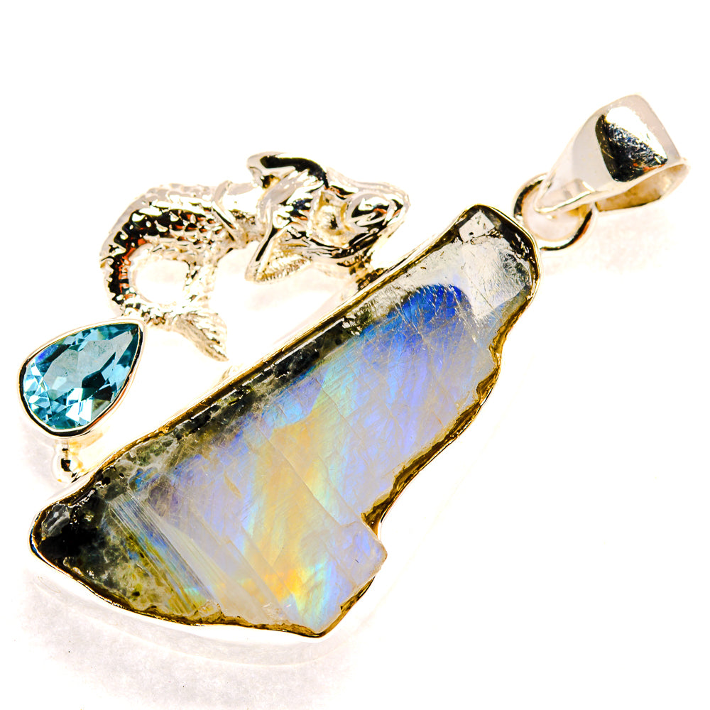 Rainbow Moonstone Pendants handcrafted by Anasilvercos - PD23466 - Photo 2