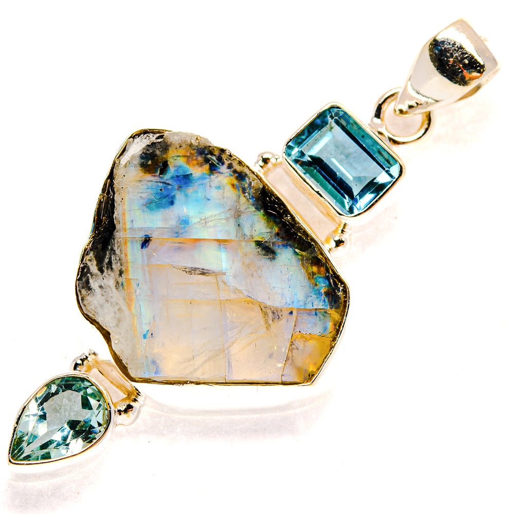 Rainbow Moonstone Pendants handcrafted by Anasilvercos - PD23468 - Photo 2
