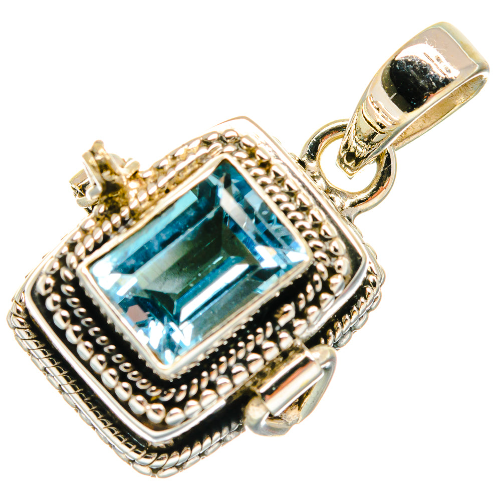 Blue Topaz Pendants handcrafted by Anasilvercos - PD23484 - Photo 2