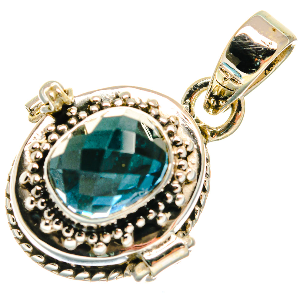 Blue Topaz Pendants handcrafted by Anasilvercos - PD23489 - Photo 2