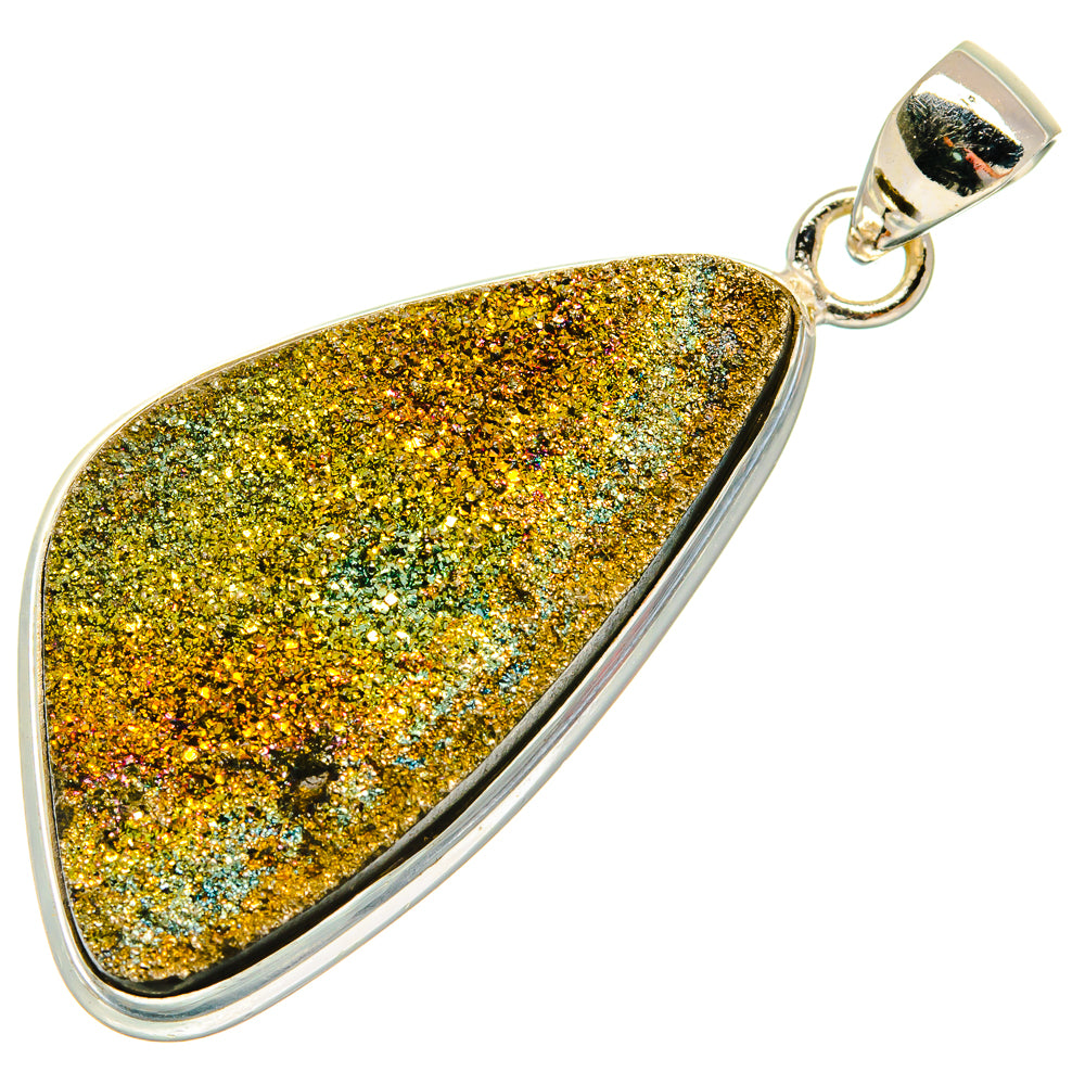 Spectro Pyrite Druzy Pendants handcrafted by Anasilvercos - PD23587 - Photo 2