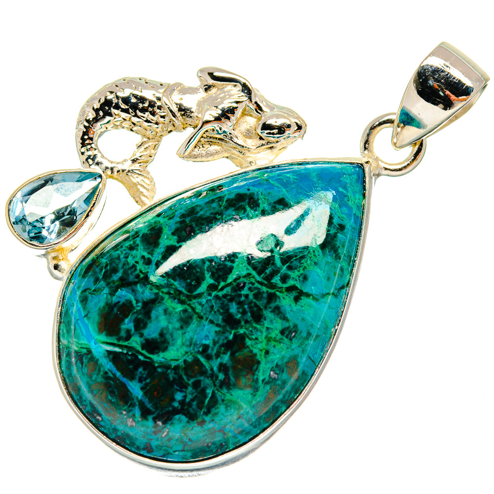 Chrysocolla Pendants handcrafted by Anasilvercos - PD23589 - Photo 2