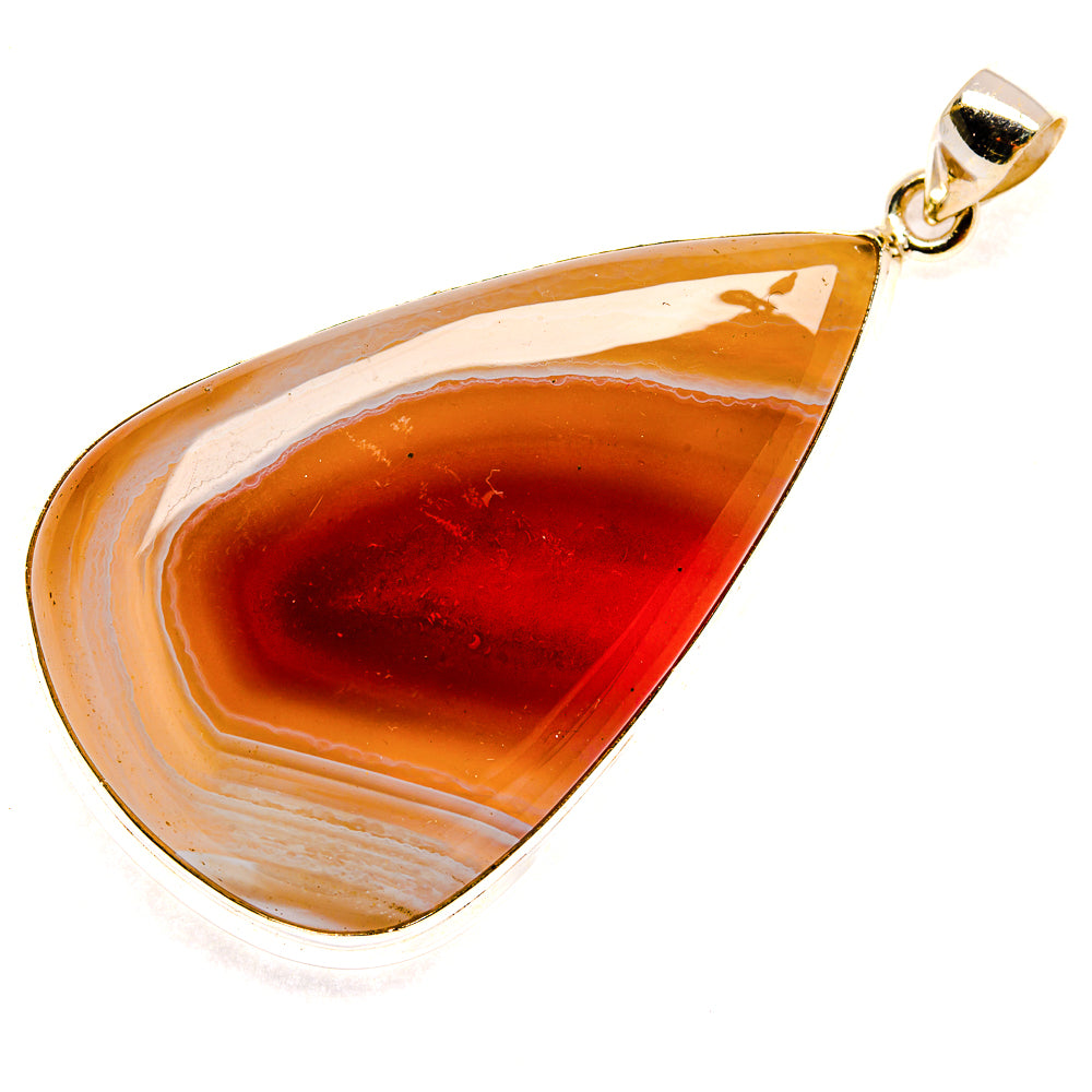 Red Botswana Agate Pendants handcrafted by Anasilvercos - PD23606 - Photo 2
