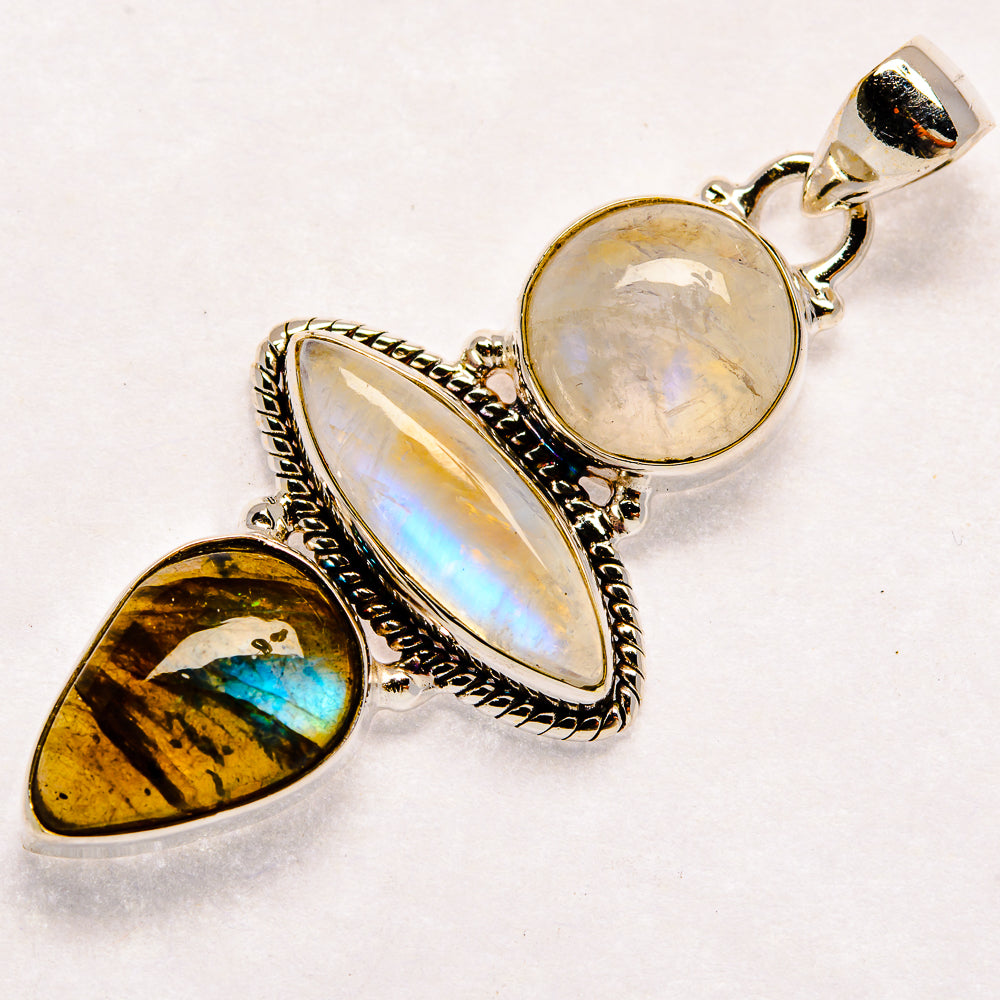 Rainbow Moonstone Pendants handcrafted by Anasilvercos - PD23627 - Photo 2