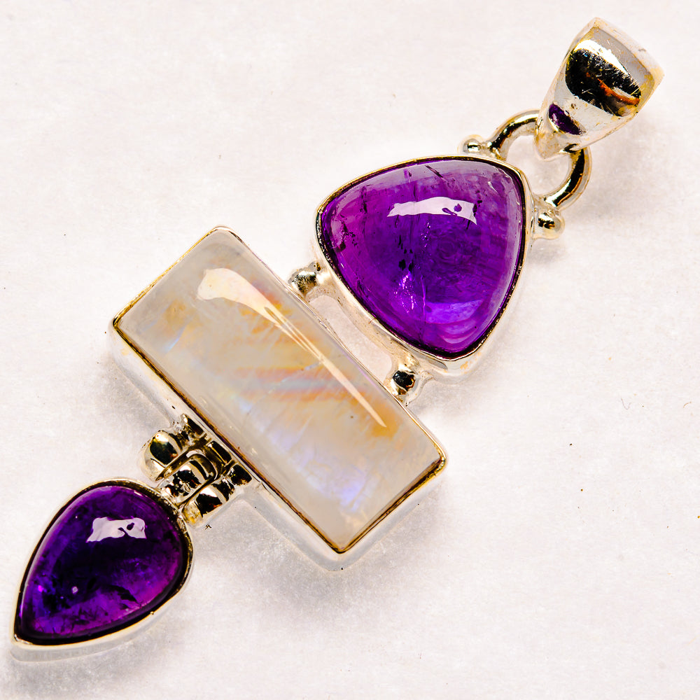 Rainbow Moonstone Pendants handcrafted by Anasilvercos - PD23629 - Photo 2